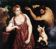 BORDONE, Paris Venus and Mars with Cupid Norge oil painting reproduction